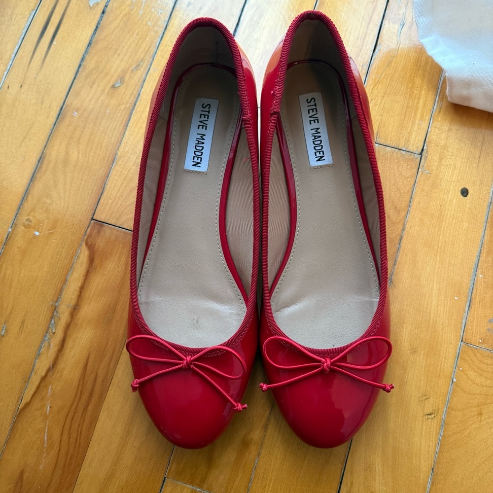 Steve Madden Red Flats with Bow